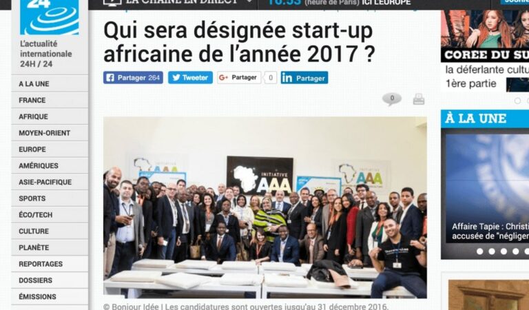 France 24 parle du concours de #StartupAfro, déjà 550 candidatures!