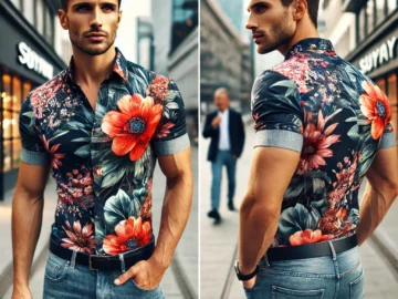 TheSpark Shop Flower Style Casual Men Shirt